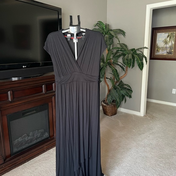 SOMA. Black cap sleeve maxi dress. Pockets! XL - Picture 4 of 7